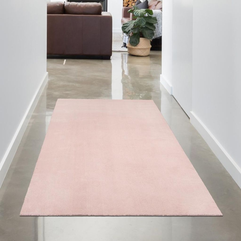 Stilvoller Hochflor-Teppich in Blush – Luxus und Rutschfestigkeit vereint! Größe - 60 x 110 cm