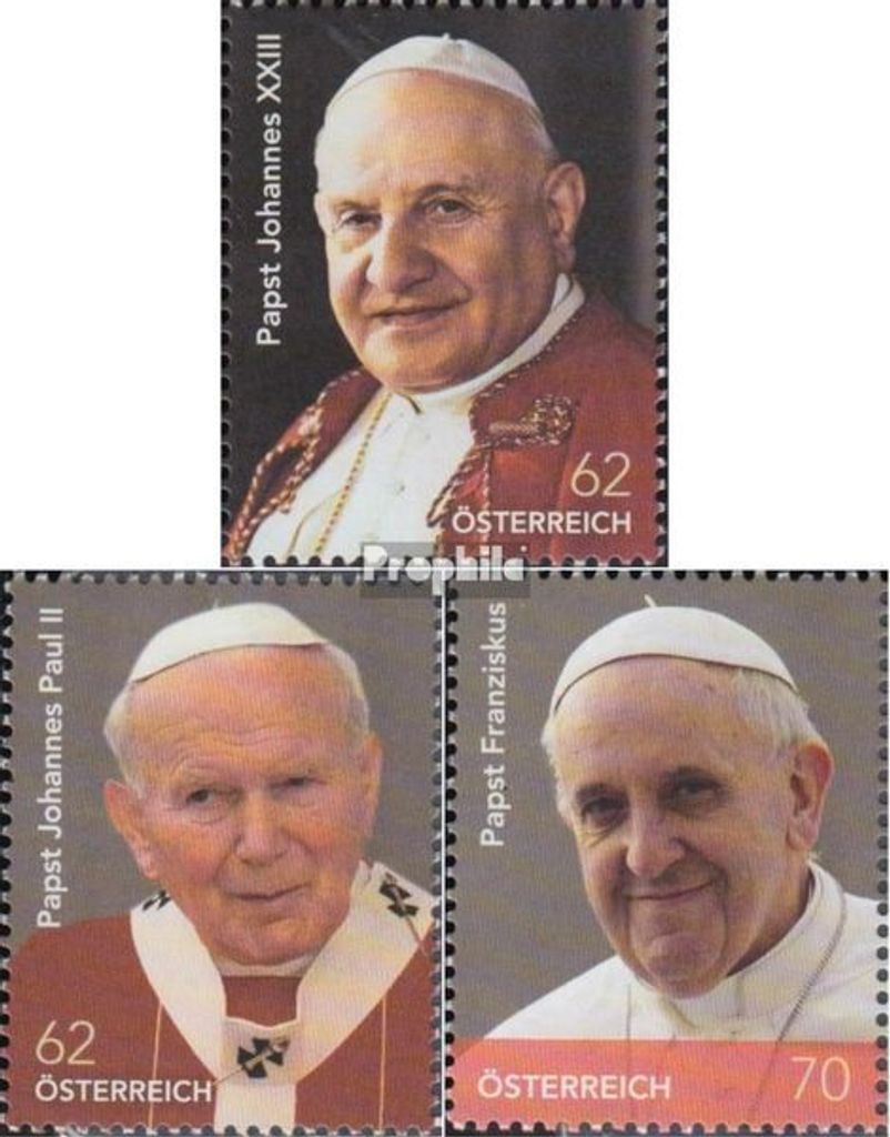 Briefmarken Österreich 2014 Mi 3138-3140 (kompl.Ausg.) gestempelt Päpste