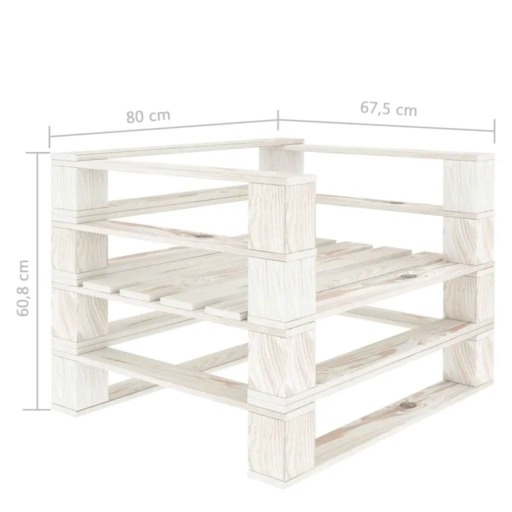 vidaXL Divano da giardino in pallet con cuscini in legno crema - 8