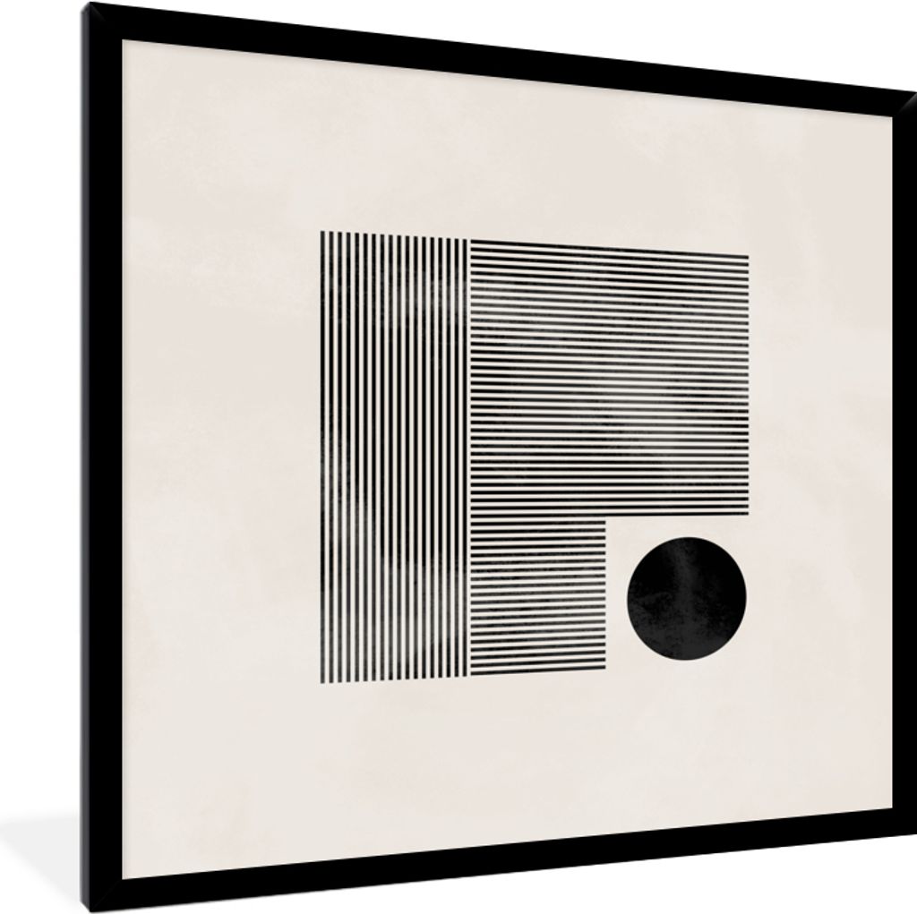 MuchoWow Gerahmtes Poster Quadratisch - Minimalismus - Abstrakt 40x40 cm - Poster mit Schwarzem Bilderrahmen Wandposter Rahmen Foto Bilder - Mit ...