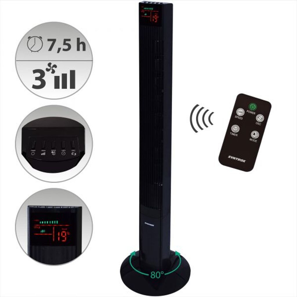 Syntrox Klima Chef TFT-50W Ventilatore digitale a torre XXL Immagine del prodotto 