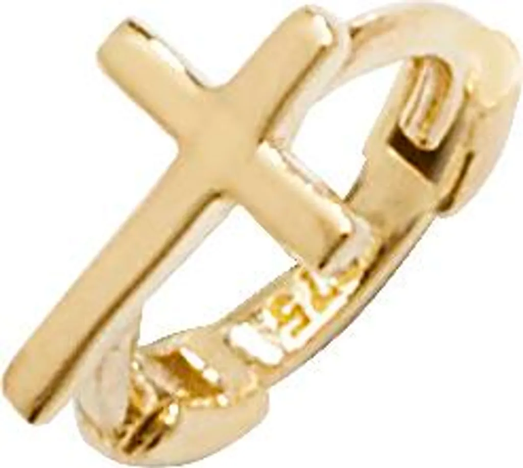 Boucle Cartilage Croix Or - Idéal pour Hélix et Composition Oreille