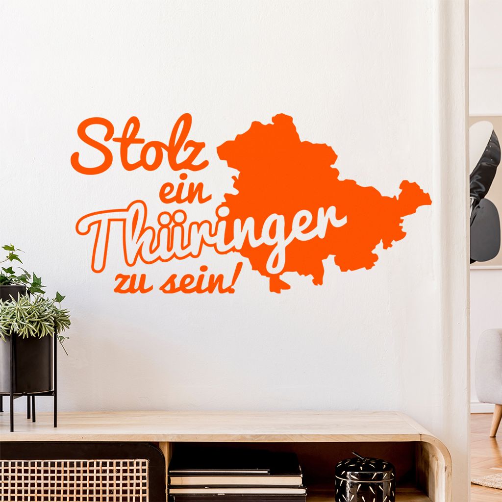 Thüringen Thüringer Stolz Wandtattoo Wandaufkleber Wall Sticker - Dekoration, Küche, Wohnzimmer, Schlafzimmer, Badezimmer