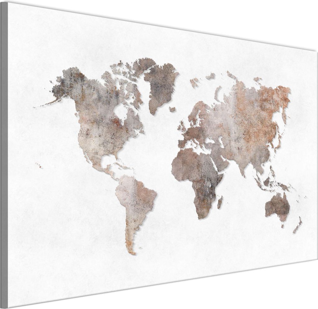 LUMASOUL Leinwand Bilder, Leinwandbild Karten Motiv, Wandbilder Holzrahmen, Bilder 90x60cm Braun