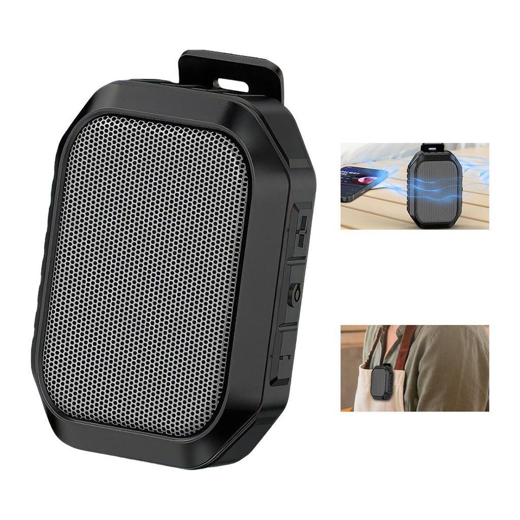 Tragbarer Bluetooth-Lautsprecher zum Tragen,klare Klangqualität, TWS-Stereo, kabellos, mit ENC-Mikrofon, leicht,ideal für Golf, Arbeit, Pool, Ges...