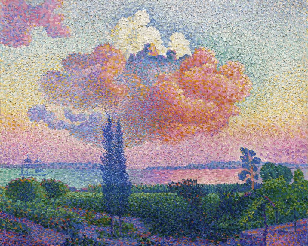 Plakat 50x40cm Die Pinke Wolke, Henri-Edmond Cross Vintage für das Wohnzimmer