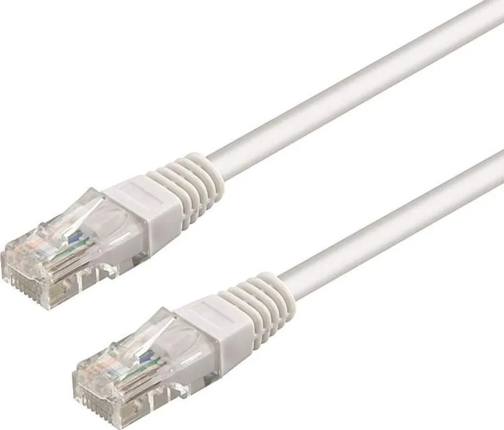 Cordon RJ45 blanc de 0.5m Cat6 UTP pour raccordement réseau informatique