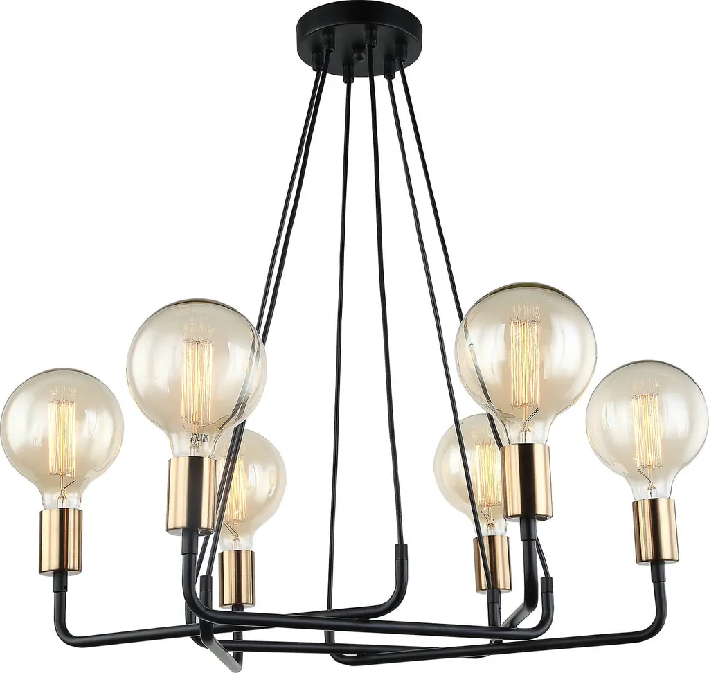 Lampadario Industrial Chic Italux Betty MDM-3901/6 Bronzo Nero