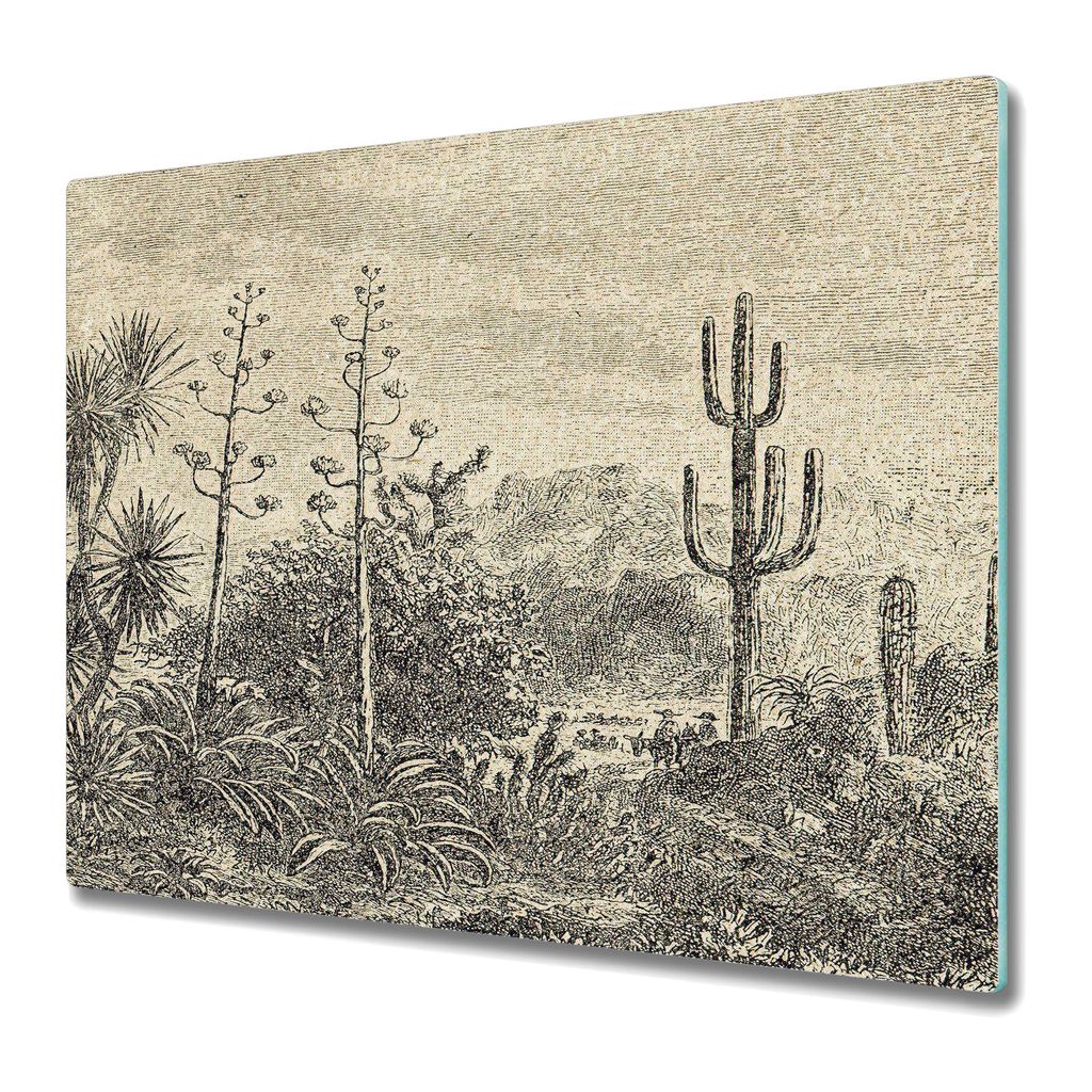 Küchenteller - Schneidebrett Glas - Deckel für Herd - sonnige Natur Kunst