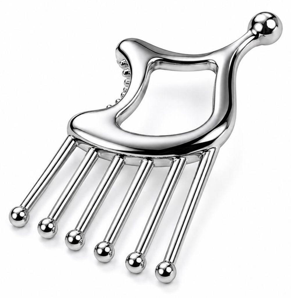 Edelstahl Kopfmassagegerät 3-in-1 Gua Sha Massage Tool für Produktbild 