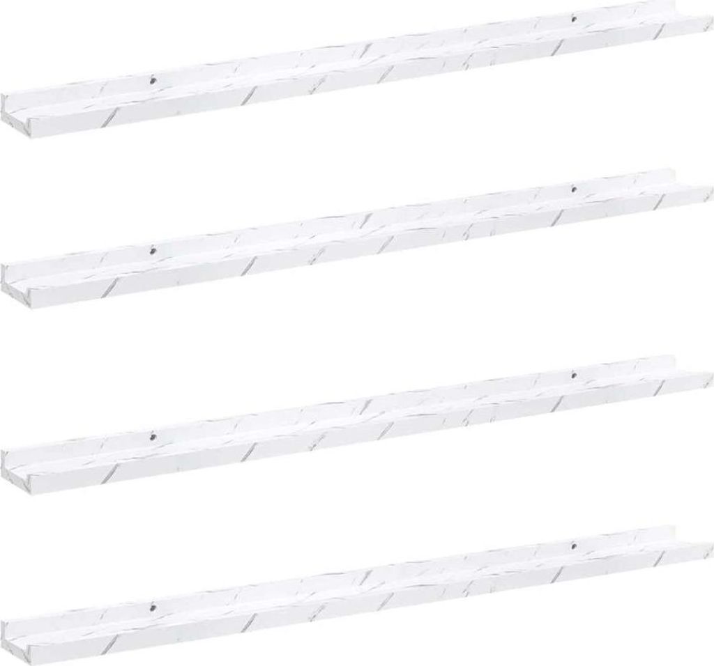 vidaXL Wandregal 4 pcs Weiß Marmor 100 x 9 x 3 cm Holzwerkstoff