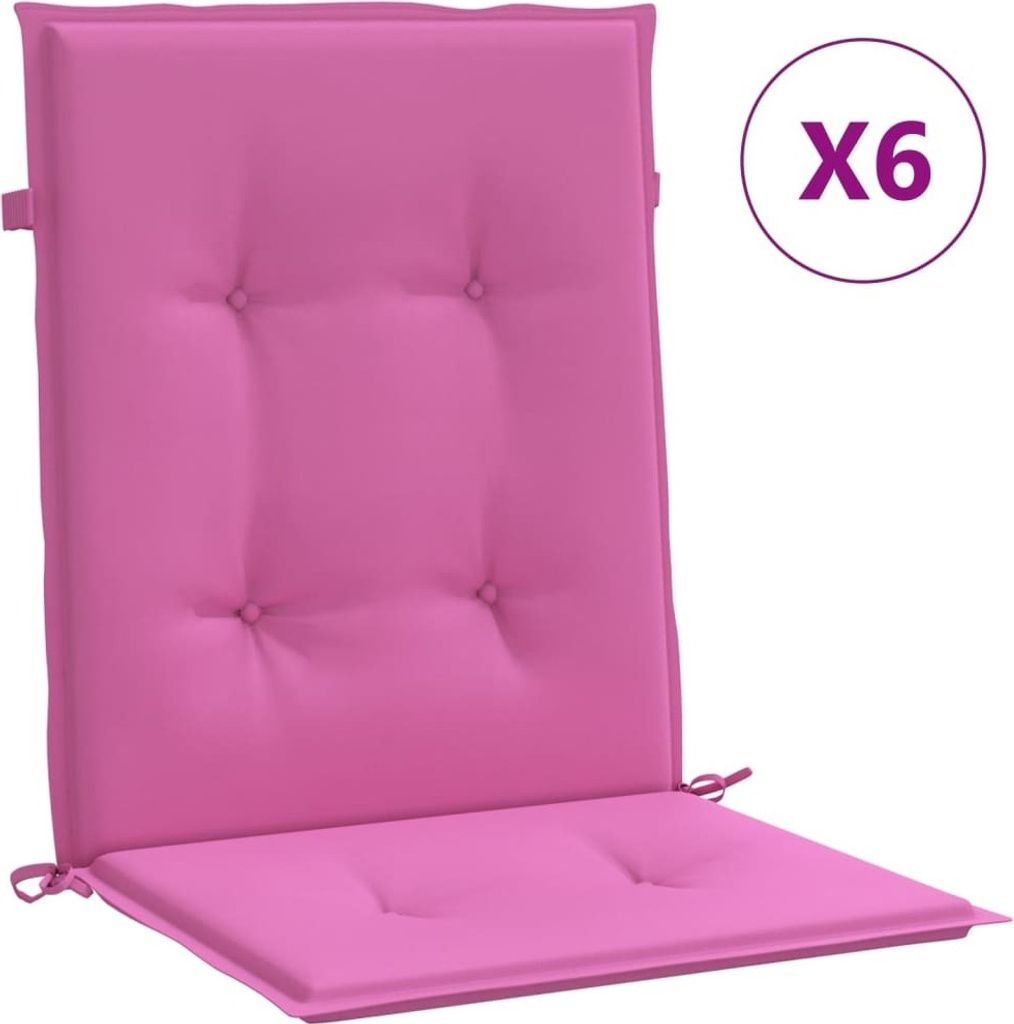 Niedriglehner-Auflagen 6 Stk. Rosa Stoff