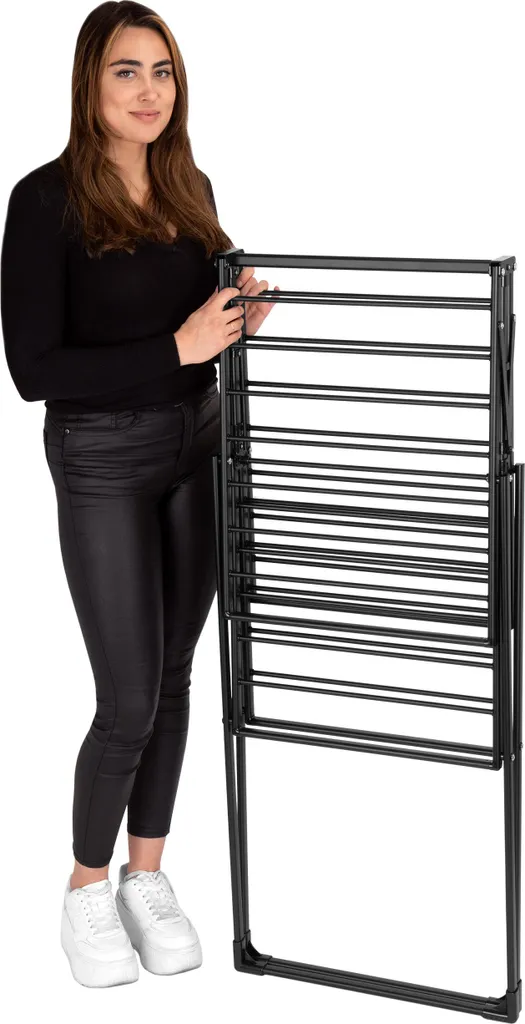 Séchoir Suzana noir double étage - Structure robuste et design moderne - 5