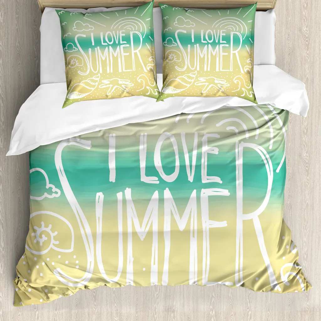 Copripiumino ABAKUHAUS Vintage Sun Words Turchese: Look da Sogno
