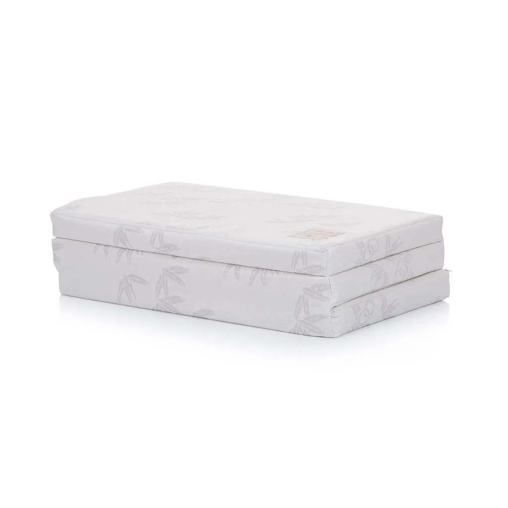 Matelas de voyage bébé 120x60 pliable et portable finition bambou