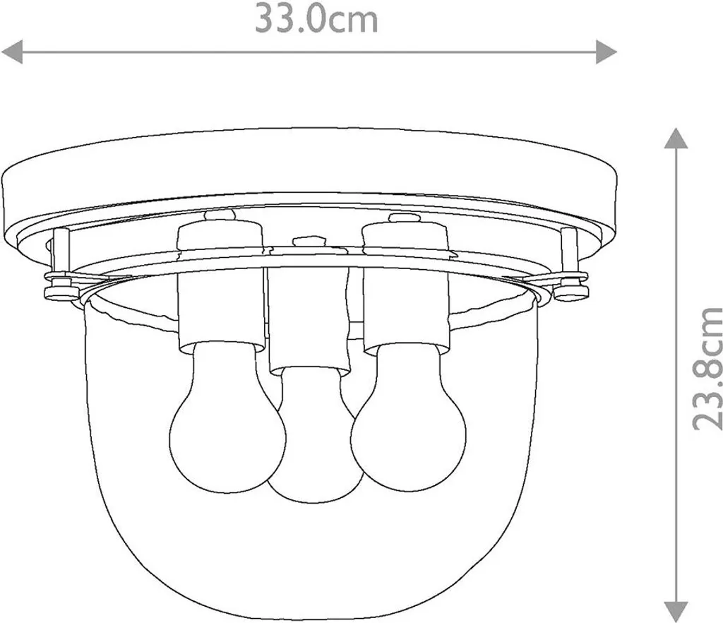 Plafonnier de salle de bain design laiton brossé 33cm, éclairage E27