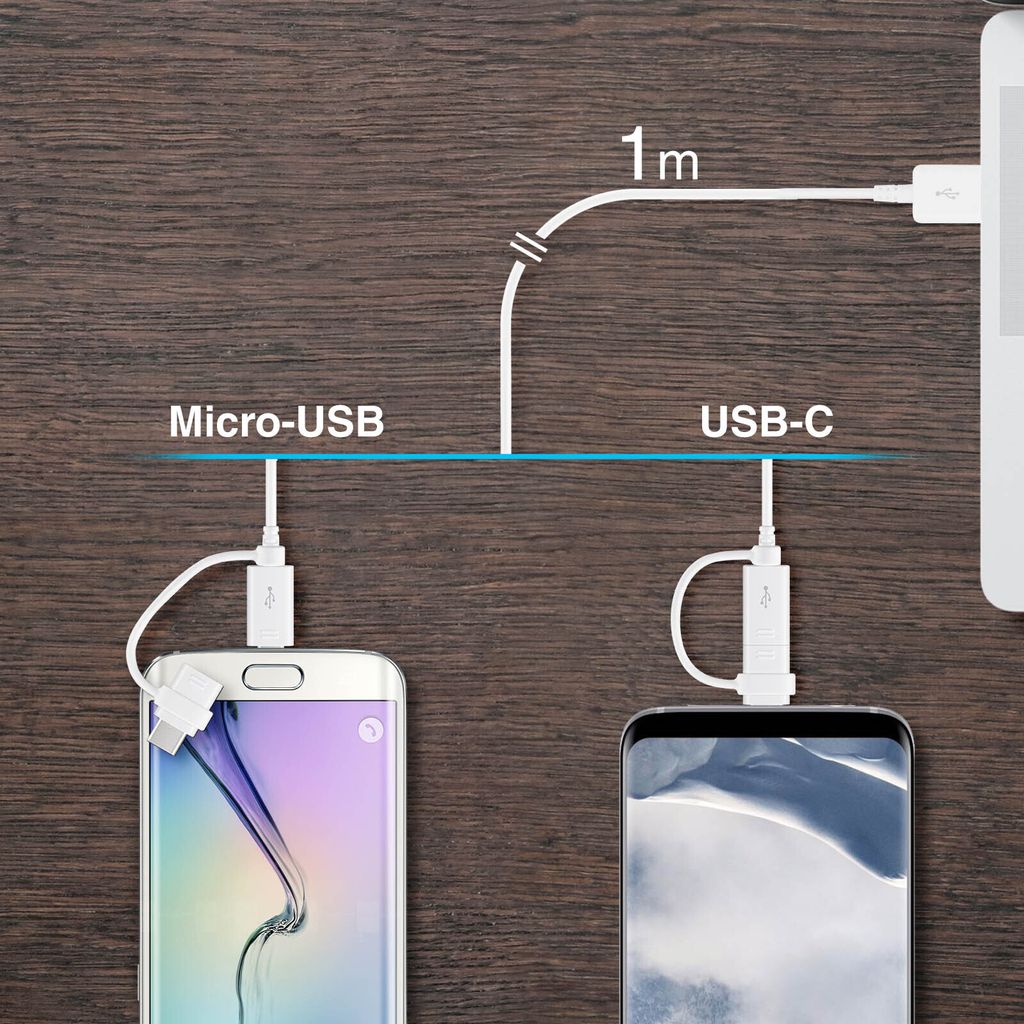 Samsung Datenkabel Micro-USB zu USB-A inkl USB-C Adapter Produktbild 11