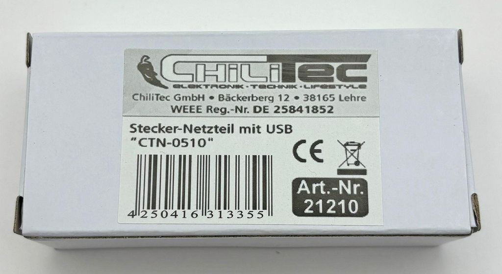 Caricabatterie USB alimentatore plug-in 110-240V OUT 5V 1A Immagine del prodotto 