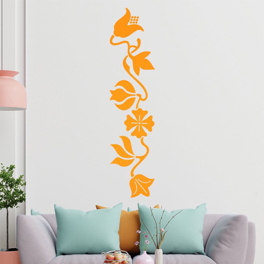 große Blüten und Blätter Wandtattoo in 6 Größen - Wandaufkleber Wall Sticker - Dekoration, Küche, Wohnzimmer, Schlafzimmer, Badezimmer