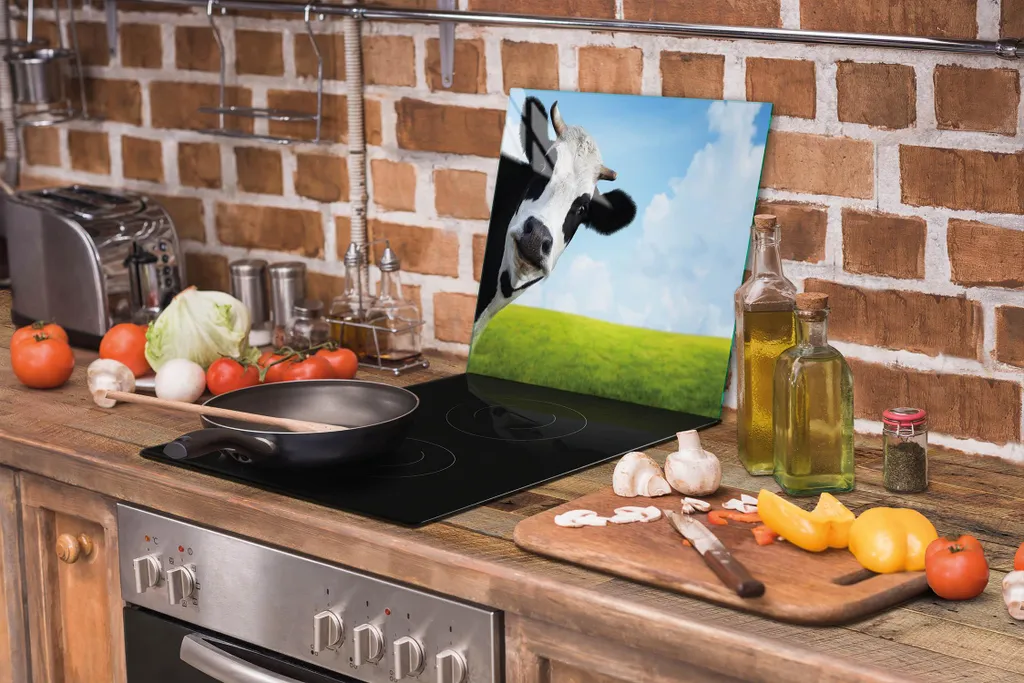 Tagliere in vetro 52x40 mucca temperato | Vassoio design cucina - 6