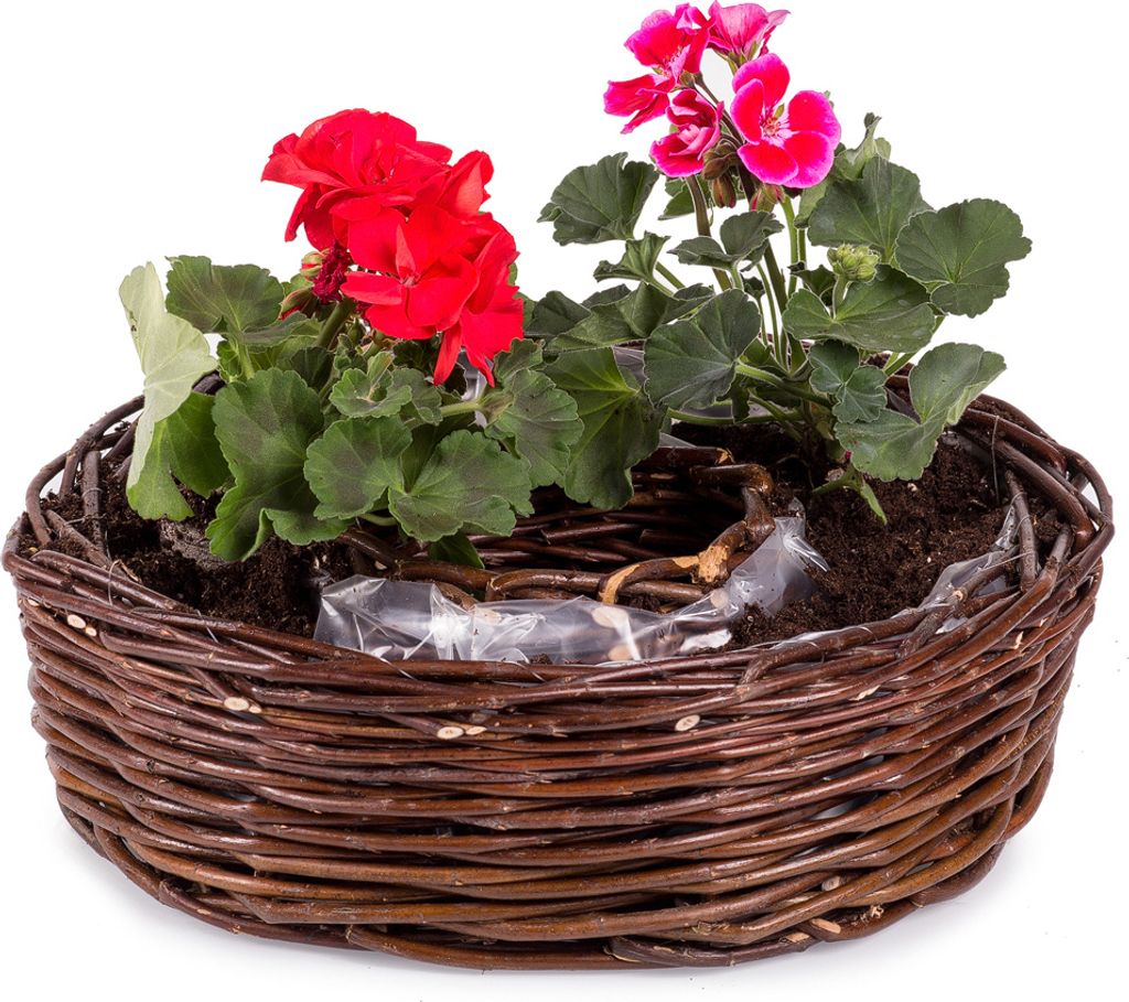 JIPRO Gartenkorb aus Weide zum Arrangieren Rozmaring II. - Weidenkorb - Ø 40 x H 11(cm)