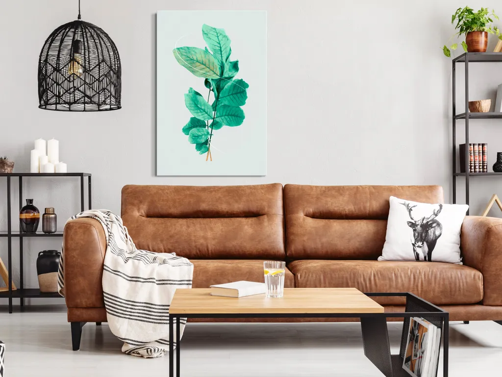 Oasi di Pace: Quadro Mint Grace 60x90 cm - Stile Botanico Relax - 2