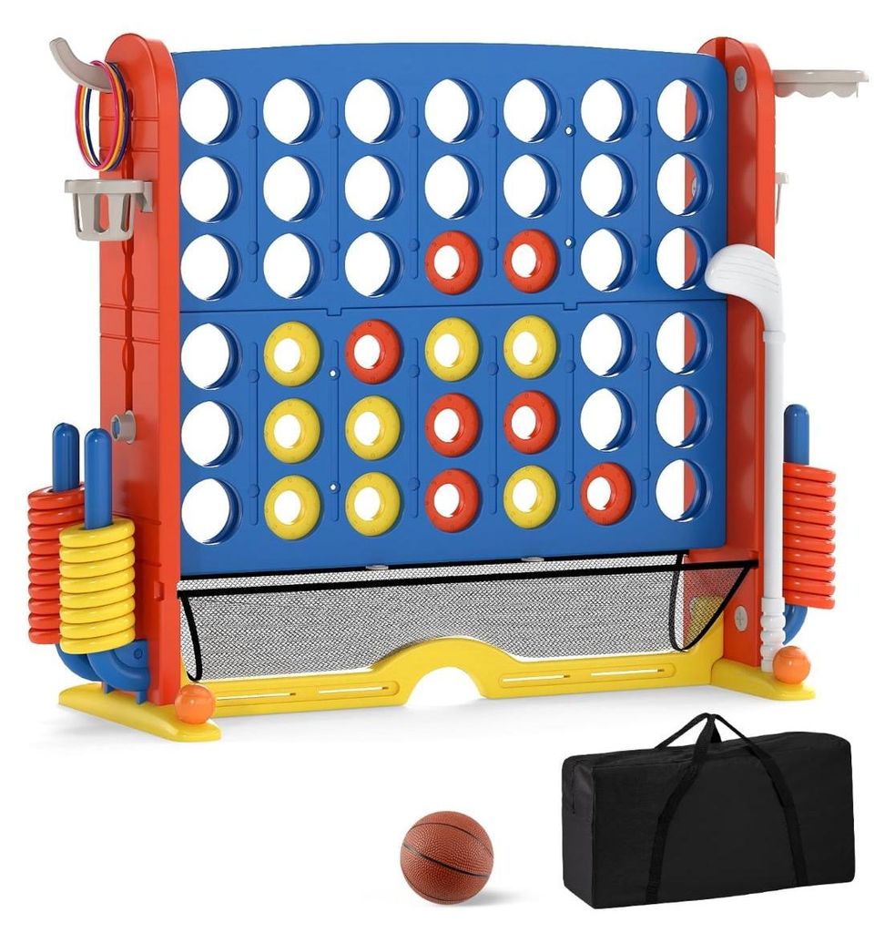 4-in-1-Spielset: Vier gewinnt, Basketball, Ringwerfen, Golf