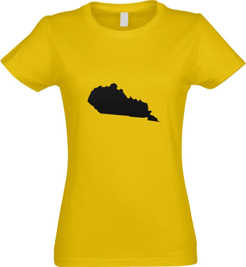 Kiwistar - T-Shirt tailliert - Damen - gelb - USA - Kentucky Frankfort - mit Motiv Bedruckt - Funshirt Design - Sport - Freizeit - Damen - M