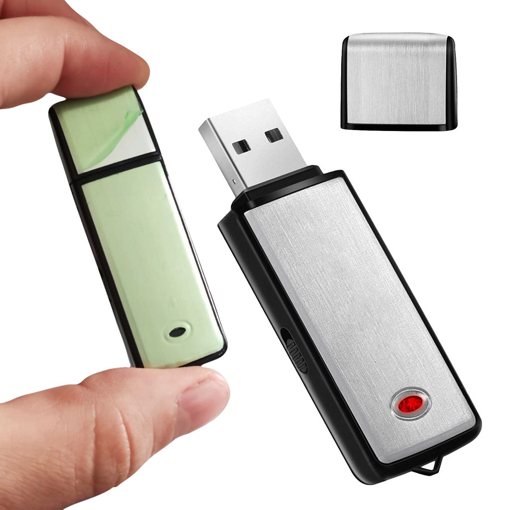 MonoDeal Digitales Diktiergerät mit Mini-USB-Anschluss tragbares Diktiergerät und MP3-Musik-Player integrierter 8 GB Flash-Speicher schwarz
