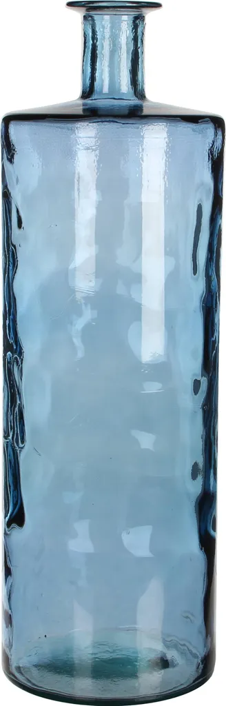 Grand Vase Bouteille Décoratif en Verre Bleu Guan de 75 cm de Haut