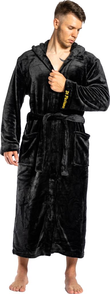 Peignoir à Capuche Di Ficchiano Pour Homme - 100% Polyester Doux - Confort Maison, Sauna Ou Voyage