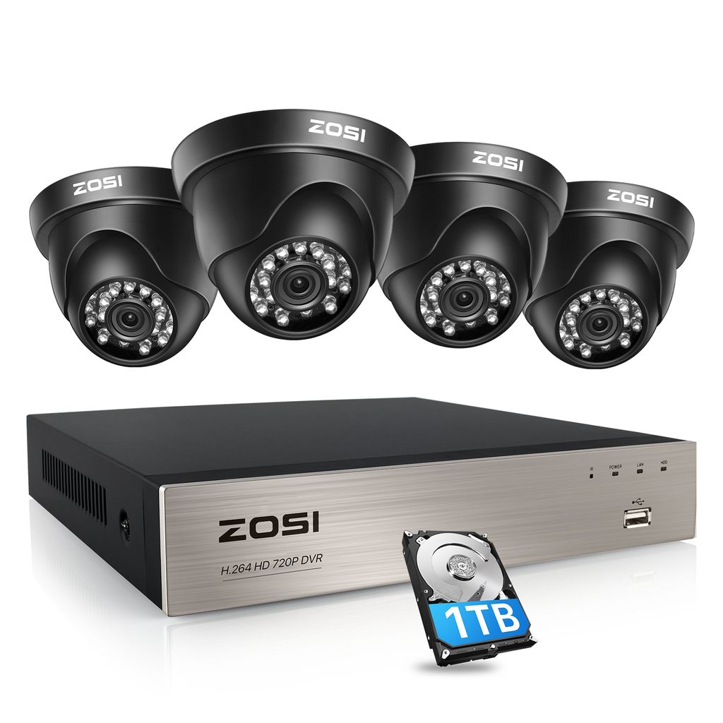 ZOSI CCTV Außen Überwachungssystem 8CH 720P DVR HD Video Überwachungskamera Set 