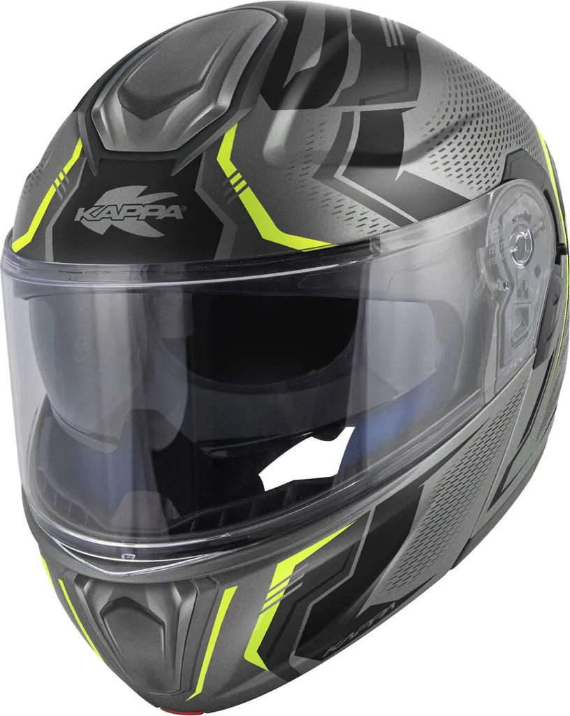 Casque Moto Modulable KAPPA KV50 Titane/Jaune Mat XXL - Modulable