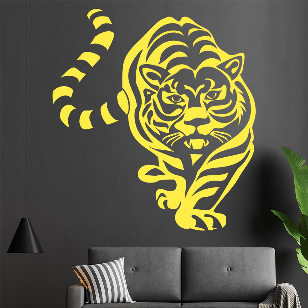 Tiger Wandtattoo in 6 Größen - Wandaufkleber Wall Sticker - Dekoration, Küche, Wohnzimmer, Schlafzimmer, Badezimmer