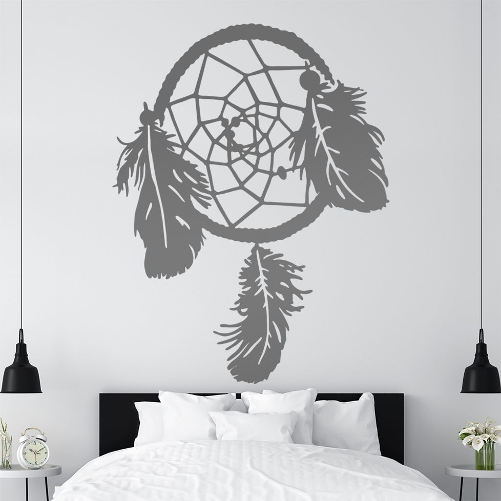 KIWISTAR Traumfänger - Feder Symbol Traum Wandtattoo in 6 Größen - Wandaufkleber Wall Sticker - Dekoration, Küche, Wohnzimmer, Schlafzimmer, Ba...