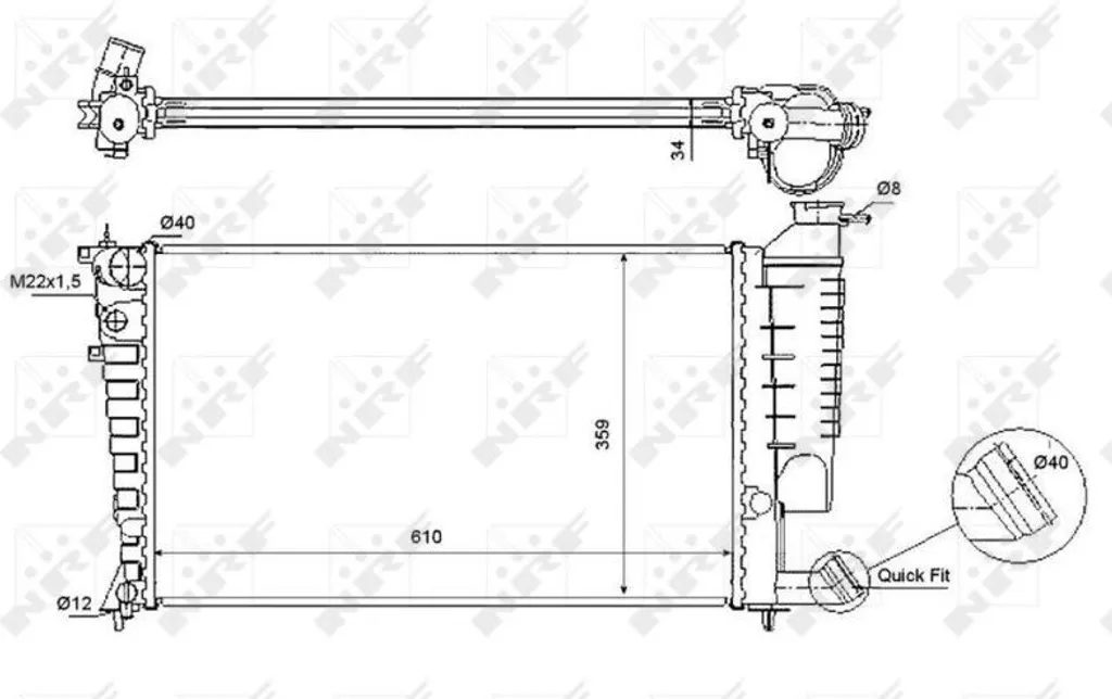 Radiateur de refroidissement moteur compatible Peugeot 307 CC et 306