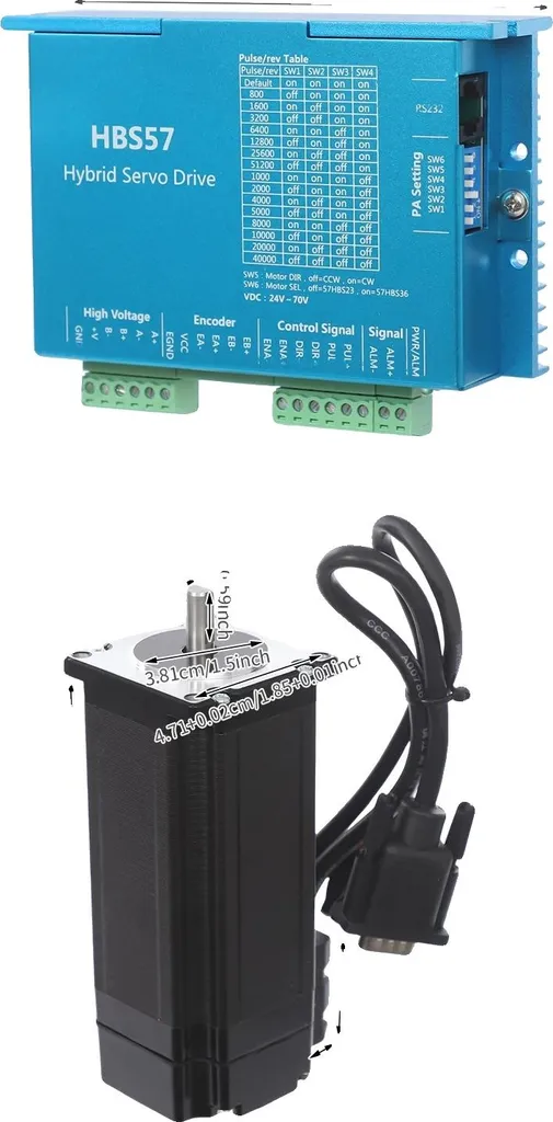 Servomoteur pas à pas hybride avec DSP et courant de crête 5A bleu clair