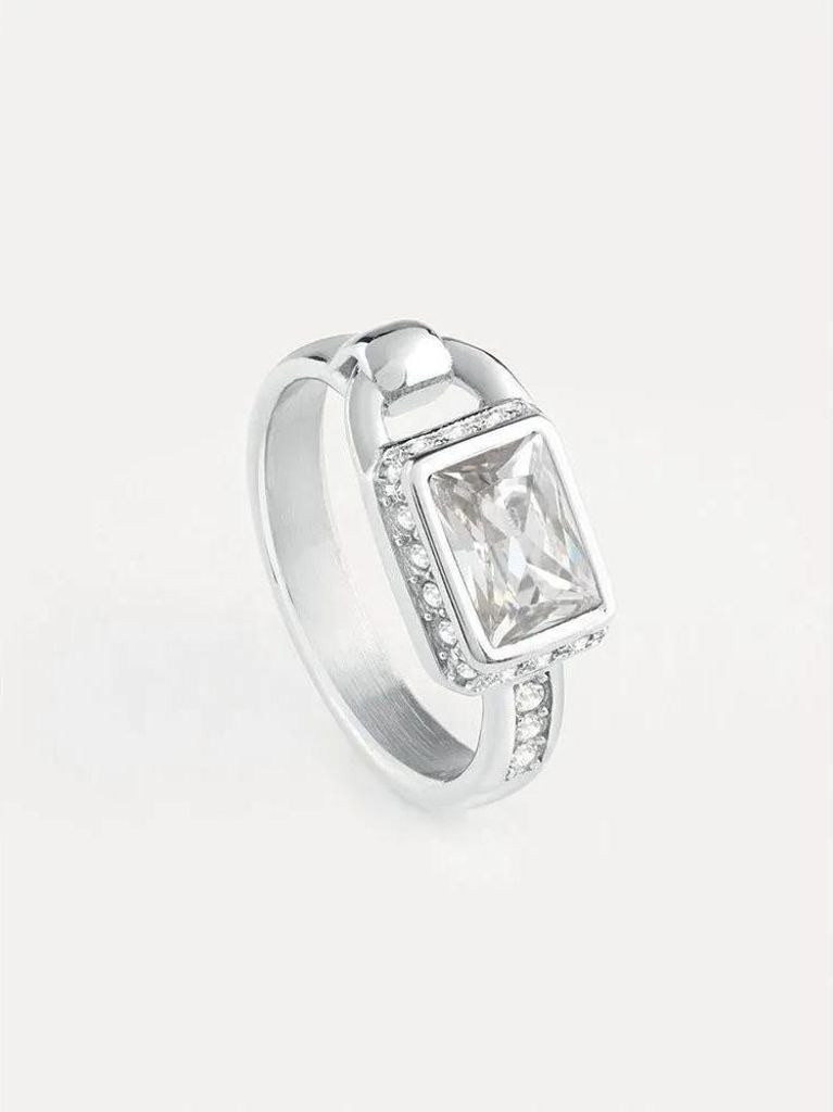 Guess Jubr02196jwrh52 Shiny Padlock Ring Durchsichtig Damen Durchsichtig One Size