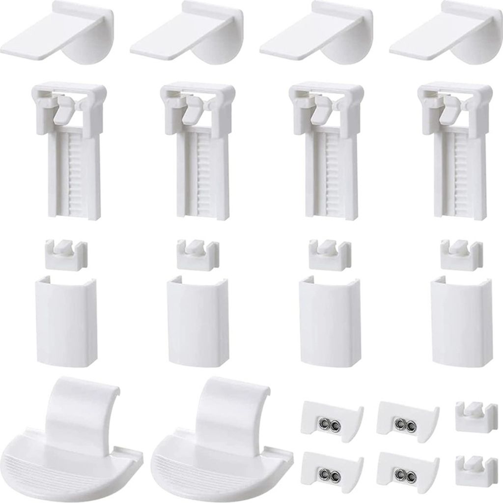 Plissee-Ersatzteil-Set, 24-teilig, Klemmträger-Zubehör, ohne Bohren, verstellbare Halterung für Jalousien mit Blumenmuster und Ranken, Sinterjal...