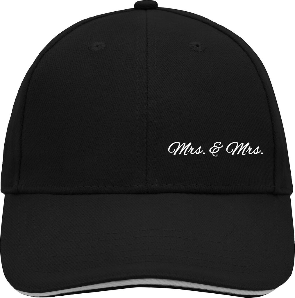 Huuraa Cappy Mütze Mrs. & Mrs. Schriftzug Geschenk Black/Light Grey Mrs. & Mrs. Präsent