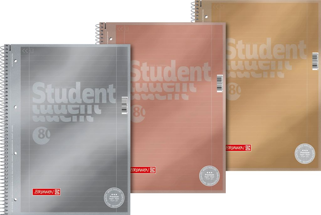 BRUNNEN Collegeblock A4 Lineatur 27 Metallicfarben Produktbild 