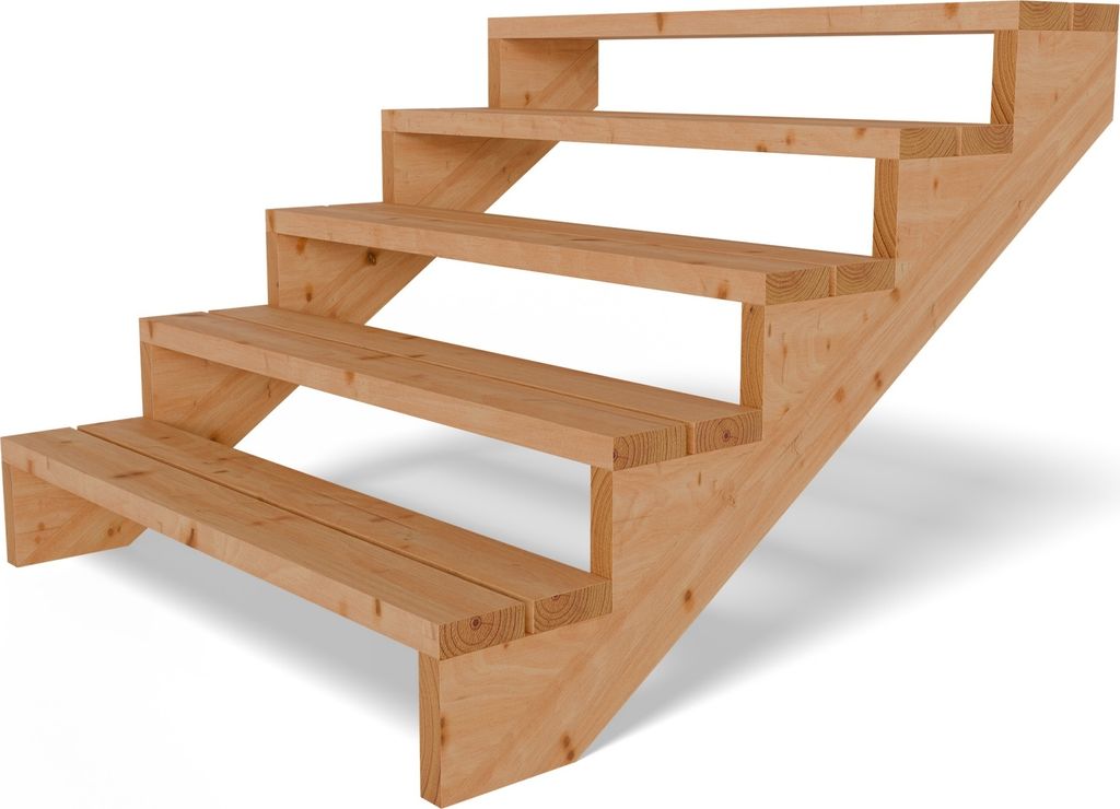 Terrassentreppe aus Lärche Treppe Stufen Wangentreppe Produktbild 