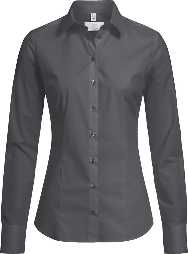 Greiff Corporate Bluse BASIC Damen Pflegeleicht Anthrazit 40