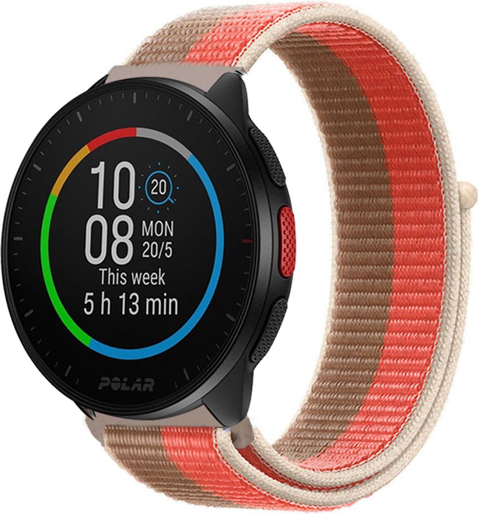 Strap-it Polar Pacer Nylonarmband (Rosa Pomelo)