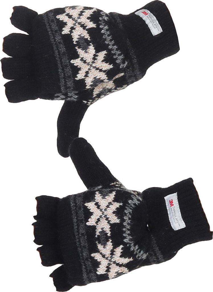 Handschuh mit Klappe und Norweger Muster Thinsulate für Produktbild 