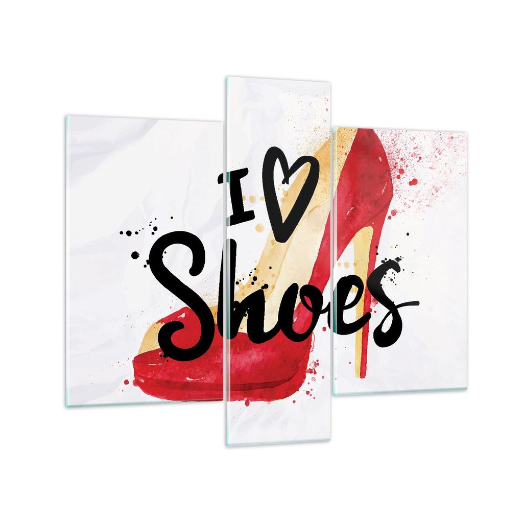 Bilder auf glas - Schuh Ferse Frau Mode - 95x80cm - Glasbilder - Wandbilder - Kunstdruck - zum Aufhängen bereit - Wanddekoration aus Glas - Glas B...