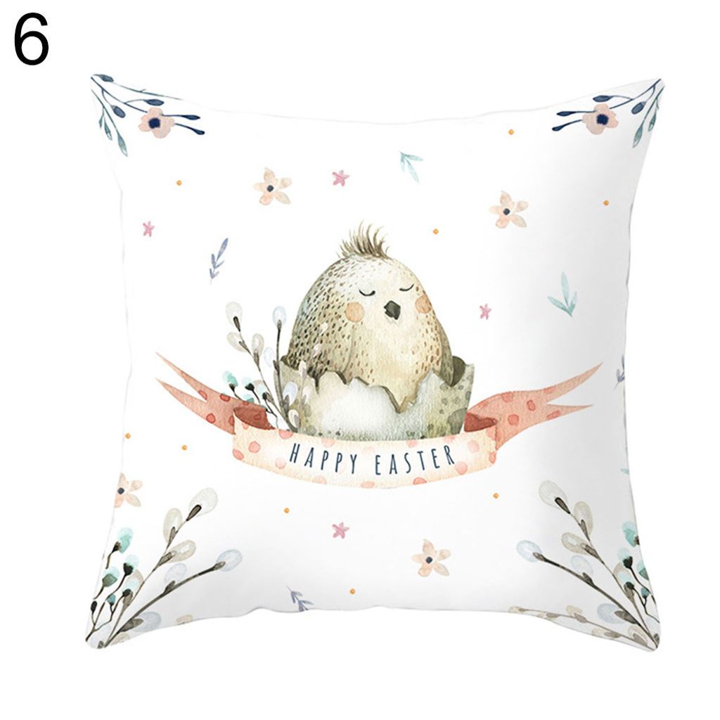 Easter Cartoon Kaninchen Fahrrad Wurfkissenbedeckung Kissen Home Sofa Autodekoration-6#