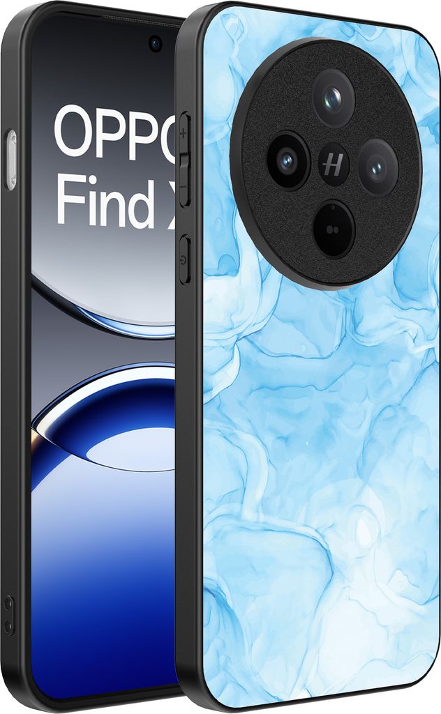 Smartphonica Phone Case Passend für Oppo Find X8 Pro mit Marmor-Druck - TPU zurück Abdeckung Fall Marmor-Design - Hellblau