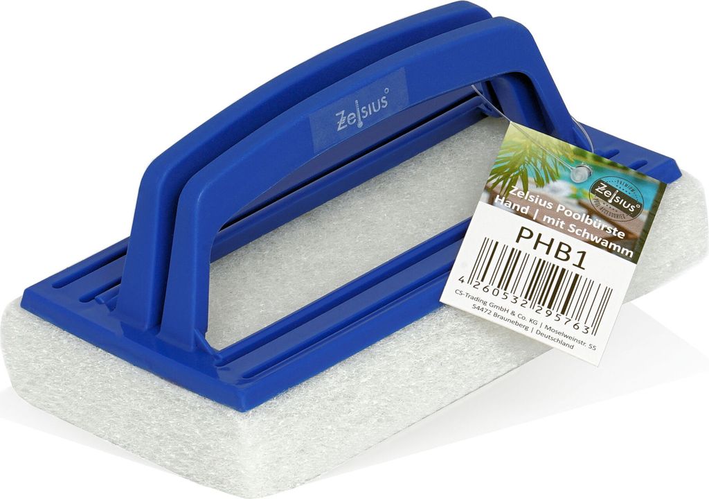Zelsius Poolschwamm mit Griff | 14,5 x 9 x 6,5 cm | Pool Produktbild 