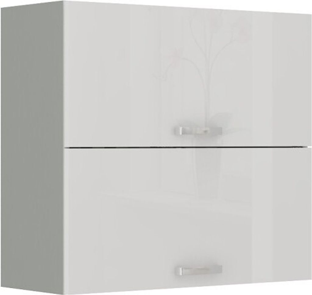 Kondela Oberer, höher Küchenschrank Prado 80 GU-72 - Weiß Hochglanz